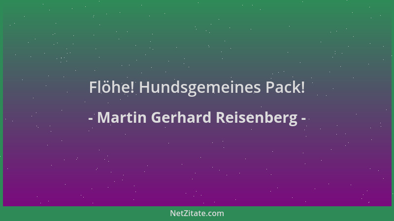 Martin Gerhard Reisenberg - Flöhe! Hundsgemeines Pack!...