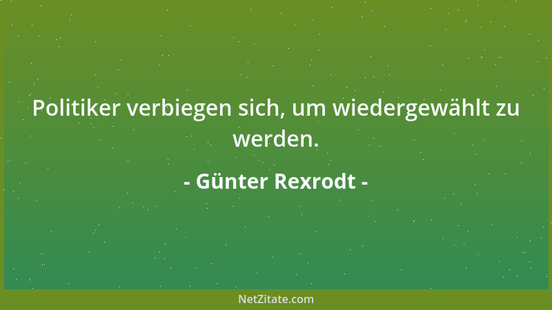 Günter Rexrodt - Politiker verbiegen sich, um wiedergewählt zu werden....