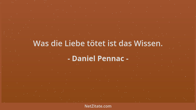 Daniel Pennac - Was die Liebe tötet ist das Wissen....