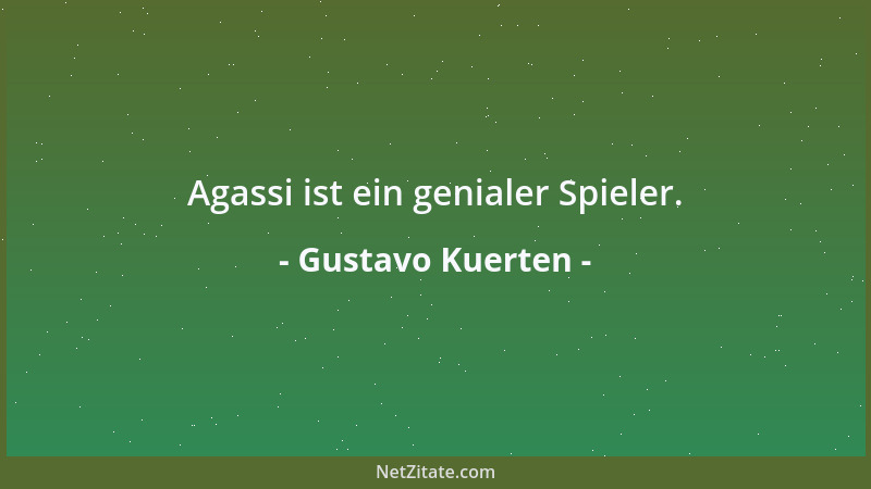 Gustavo Kuerten - Agassi ist ein genialer Spieler....
