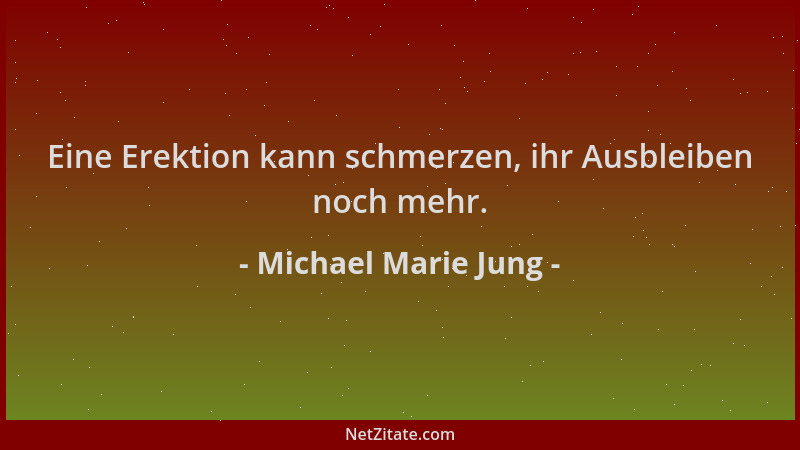 Michael Marie Jung - Eine Erektion kann schmerzen, ihr Ausbleiben noch mehr....