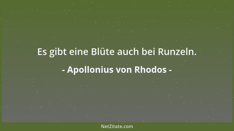 Apollonius von Rhodos - Es gibt eine Blüte auch bei Runzeln....