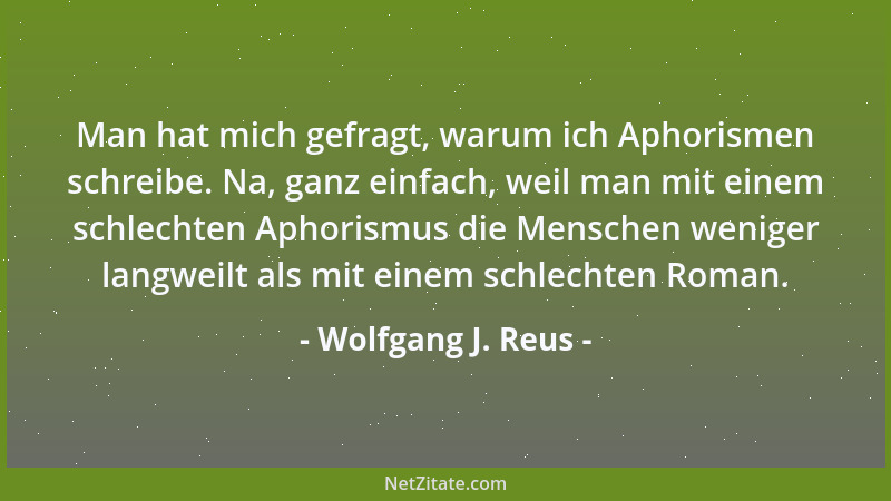 Wolfgang J. Reus - Eine deutsche Handelskette, deren Name einem Planeten unseres Sonnensystems ähnelt, wirbt mit dem Slogan...