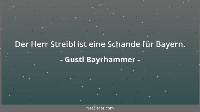 Gustl Bayrhammer - Der Herr Streibl ist eine Schande für Bayern....