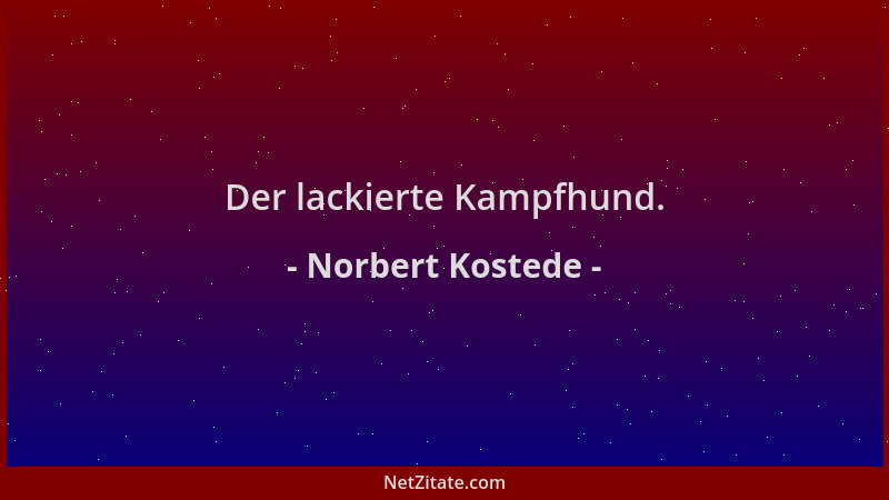 Norbert Kostede - Der lackierte Kampfhund....