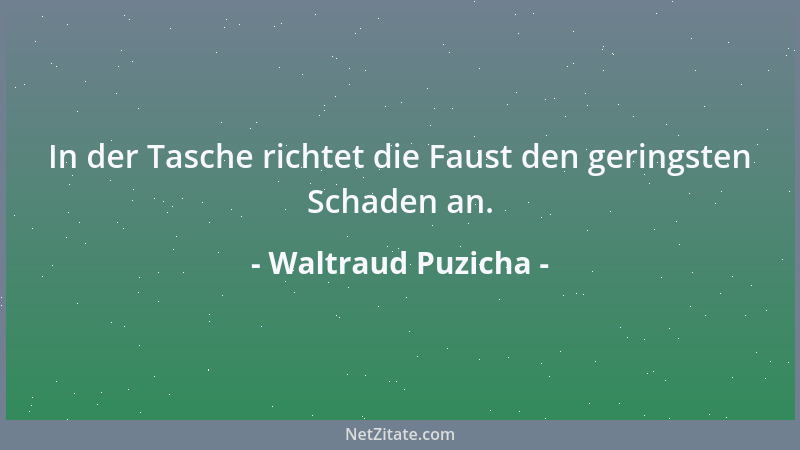 Waltraud Puzicha - In der Tasche richtet die Faust den geringsten Schaden an....
