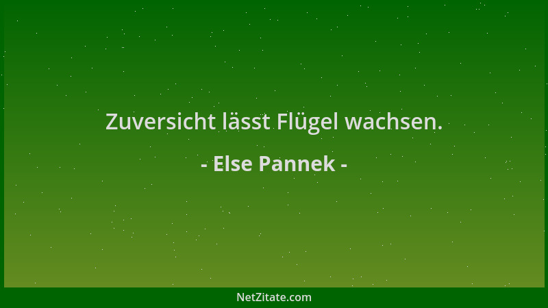 Else Pannek - Zuversicht lässt Flügel wachsen....
