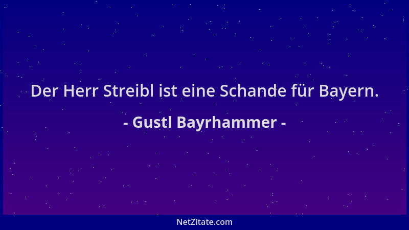 Gustl Bayrhammer - Der Herr Streibl ist eine Schande für Bayern....