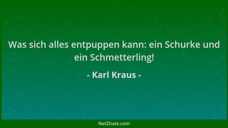 Karl Kraus - Was sich alles entpuppen kann: ein Schurke und ein Schmetterling!...