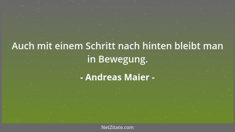 Andreas Maier - Auch mit einem Schritt nach hinten bleibt man in Bewegung....