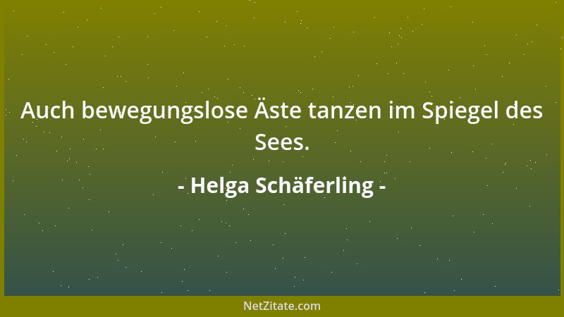 Helga Schäferling - Auch bewegungslose Äste tanzen im Spiegel des Sees....