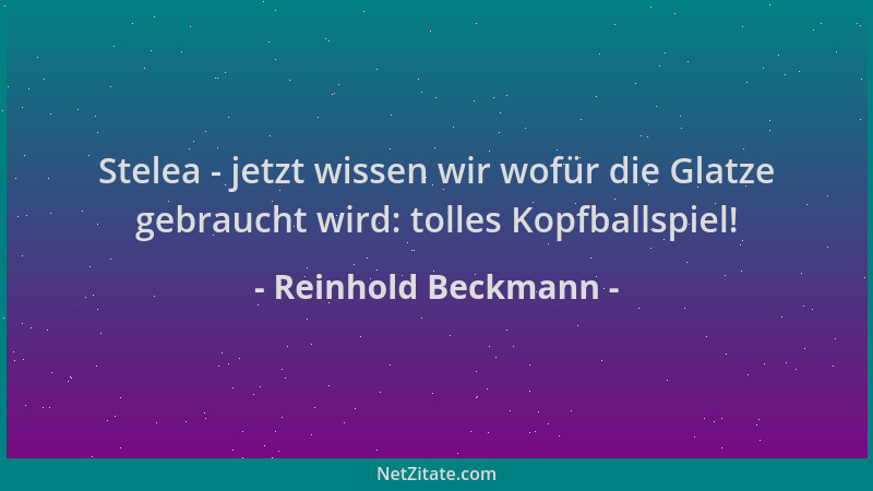 Reinhold Beckmann - Stelea - jetzt wissen wir wofür die Glatze gebraucht wird: tolles Kopfballspiel!...