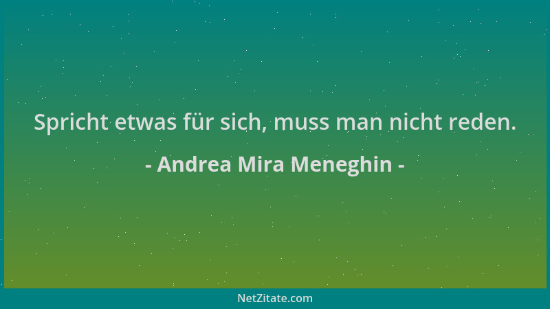 Andrea Mira Meneghin - Spricht etwas für sich, muss man nicht reden....