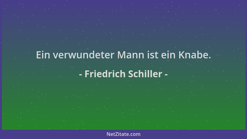 Friedrich Schiller - Ein verwundeter Mann ist ein Knabe....