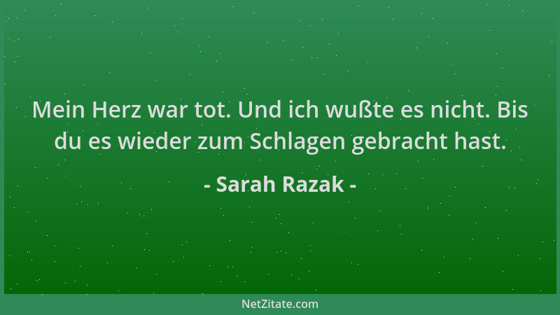 Sarah Razak - Mein Herz war tot. Und ich wußte es nicht. Bis du es wieder zum Schlagen gebracht hast....
