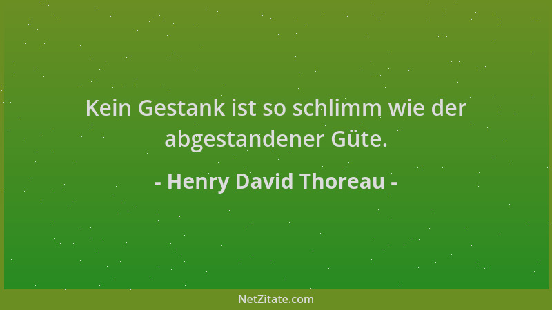 Henry David Thoreau - Kein Gestank ist so schlimm wie der abgestandener Güte....