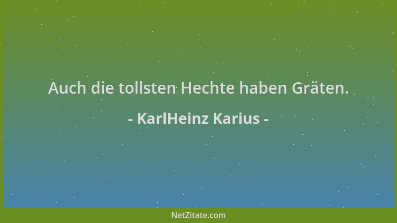 KarlHeinz Karius - Auch die tollsten Hechte haben Gräten....