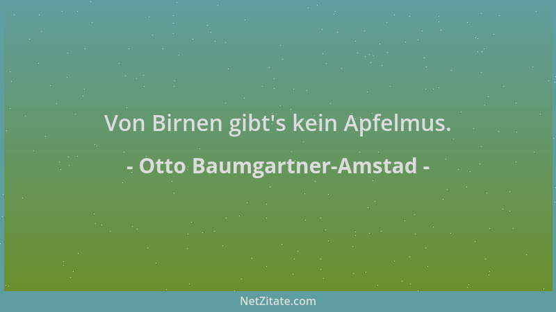 Otto Baumgartner-Amstad - Von Birnen gibt 's kein Apfelmus....
