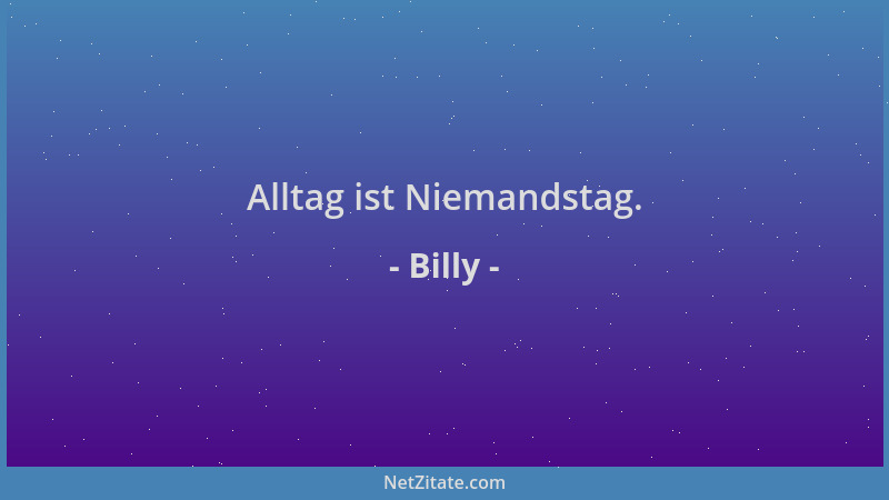 Billy - Alltag ist Niemandstag....