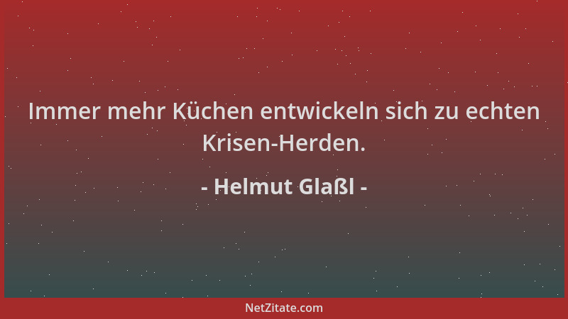 Helmut Glaßl - Immer mehr Küchen entwickeln sich zu echten Krisen-Herden....