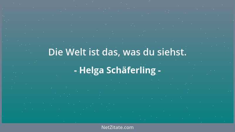 Helga Schäferling - Die Welt ist das, was du siehst....
