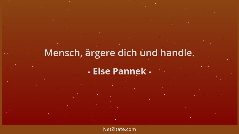 Else Pannek - Mensch, ärgere dich und handle....