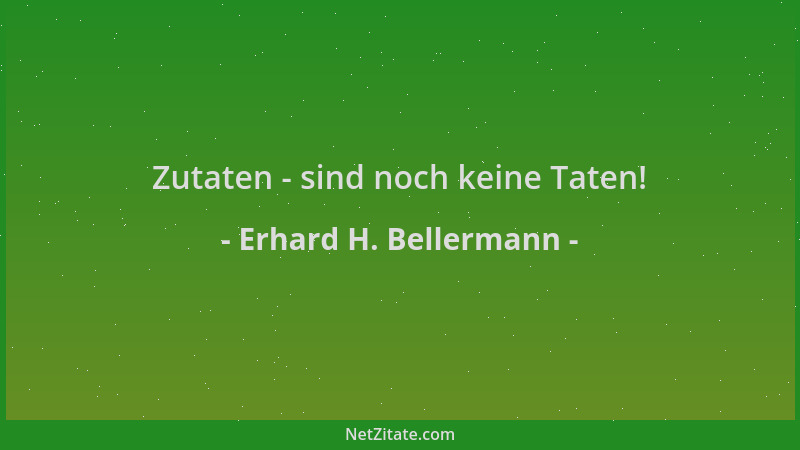 Erhard H. Bellermann - Zutaten - sind noch keine Taten!...