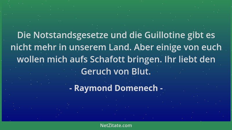 Raymond Domenech - Die Notstandsgesetze und die Guillotine gibt es nicht mehr in unserem Land. Aber einige von euch wollen...