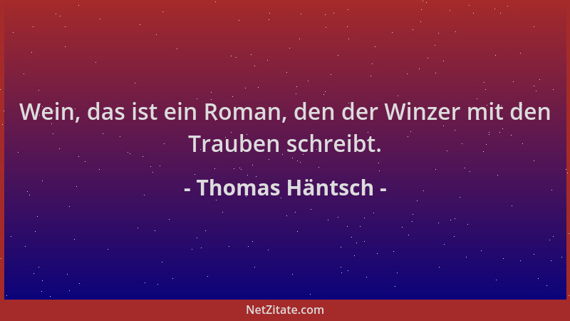 Thomas Häntsch - Wein, das ist ein Roman, den der Winzer mit den Trauben schreibt....