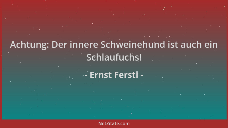 Ernst Ferstl - Achtung: Der innere Schweinehund ist auch ein Schlaufuchs!...