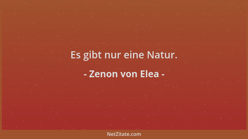 Zenon von Elea - Es gibt nur eine Natur....