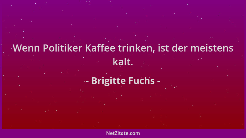Brigitte Fuchs - Wenn Politiker Kaffee trinken, ist der meistens kalt....