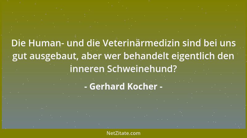 Gerhard Kocher - Die Menschheit hat bisher alle Katastrophen überlebt. Sie wird auch die moderne Medizin überleben....