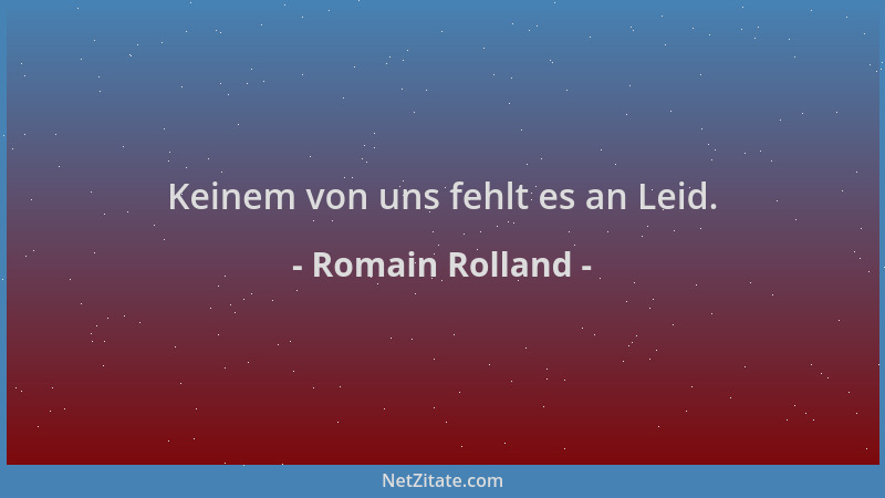 Romain Rolland - Keinem von uns fehlt es an Leid....
