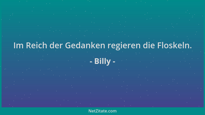 Billy - Im Reich der Gedanken regieren die Floskeln....
