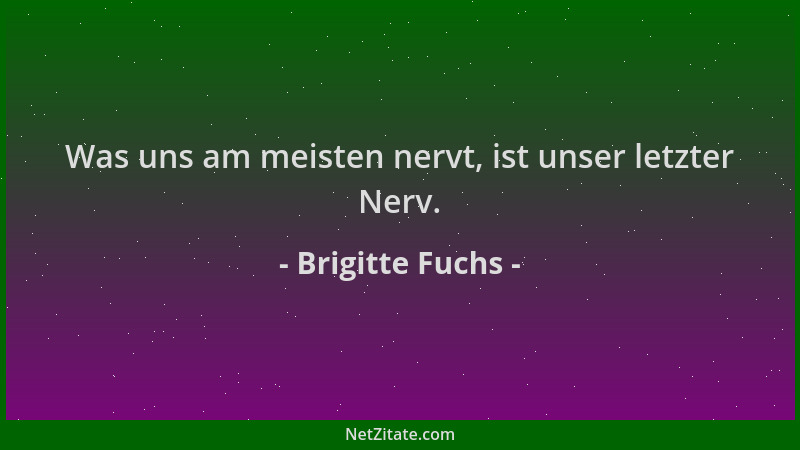 Brigitte Fuchs - Was uns am meisten nervt, ist unser letzter Nerv....