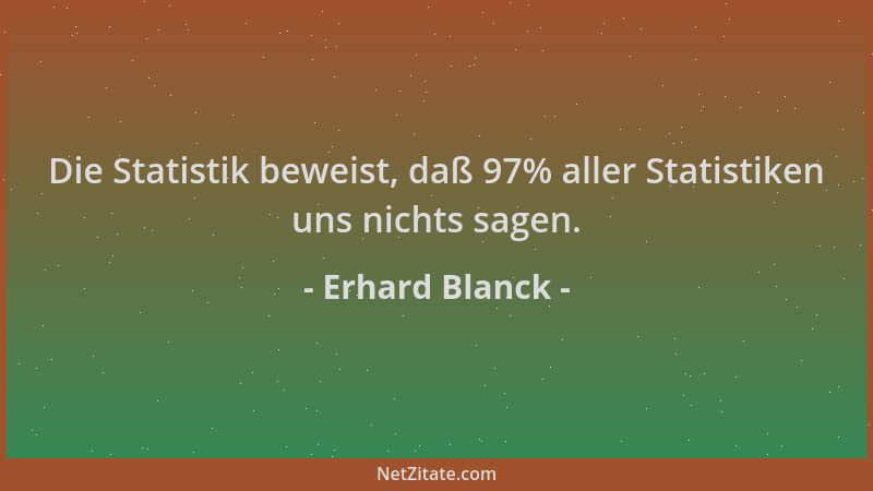 Erhard Blanck - Die Statistik beweist, daß 97% aller Statistiken uns nichts sagen....