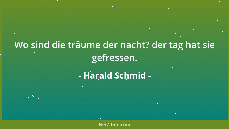 Harald Schmid - Wo sind die träume der nacht? der tag hat sie gefressen....