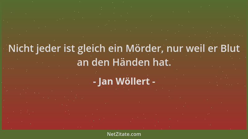Jan Wöllert - Nicht jeder ist gleich ein Mörder, nur weil er Blut an den Händen hat....