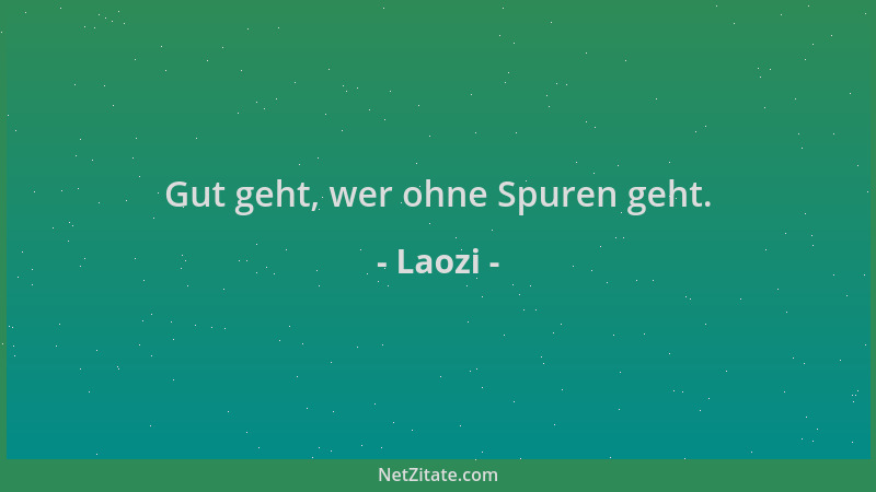 Laozi - Gut geht, wer ohne Spuren geht....