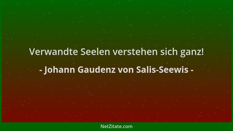 Johann Gaudenz von Salis-Seewis - Verwandte Seelen verstehen sich ganz!...
