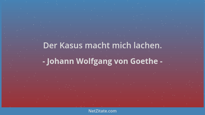Johann Wolfgang von Goethe - Der Kasus macht mich lachen....