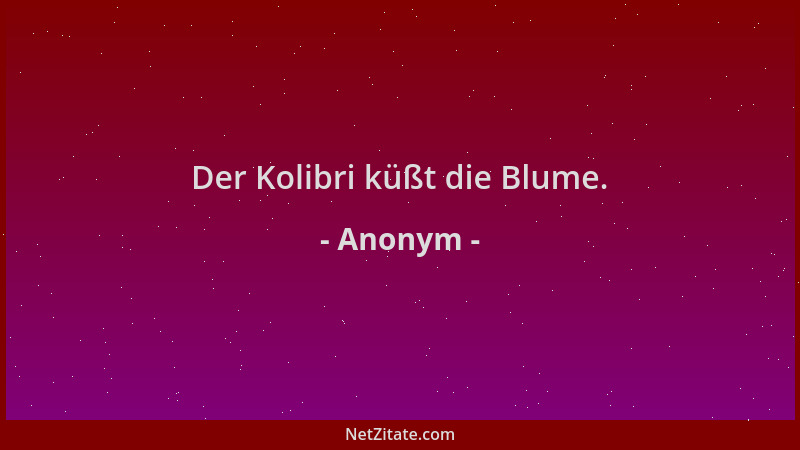 Anonym - Der Kolibri küßt die Blume....