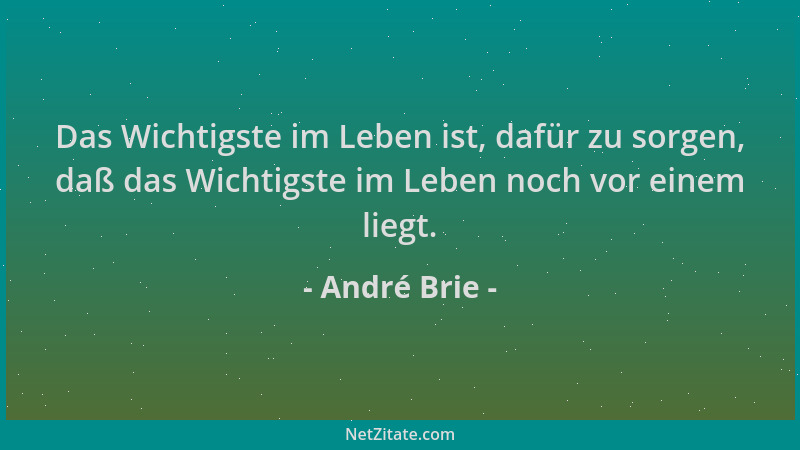 André Brie - Das Wichtigste im Leben ist, dafür zu sorgen, daß das Wichtigste im Leben noch vor einem liegt....