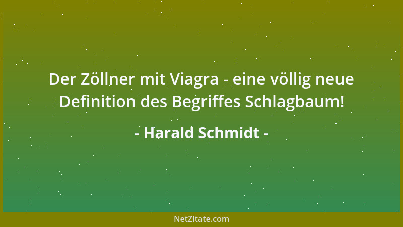 Harald Schmidt - Der Zöllner mit Viagra - eine völlig neue Definition des Begriffes Schlagbaum!...