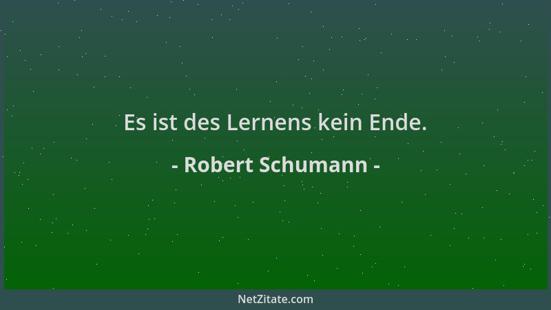 Robert Schumann - Es ist des Lernens kein Ende....