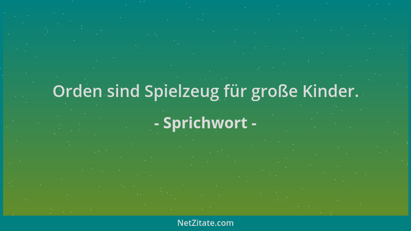 Sprichwort - Orden sind Spielzeug für große Kinder....
