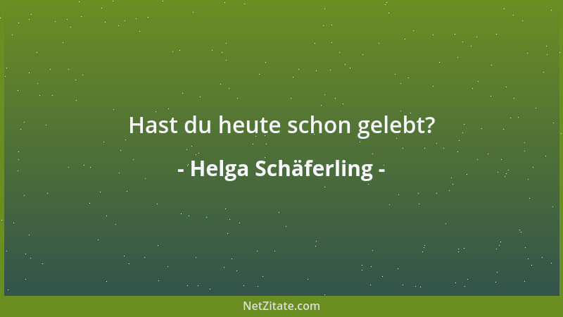Helga Schäferling - Hast du heute schon gelebt?...