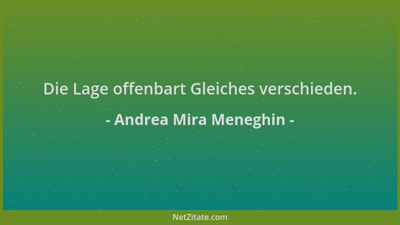 Andrea Mira Meneghin - Die Lage offenbart Gleiches verschieden....