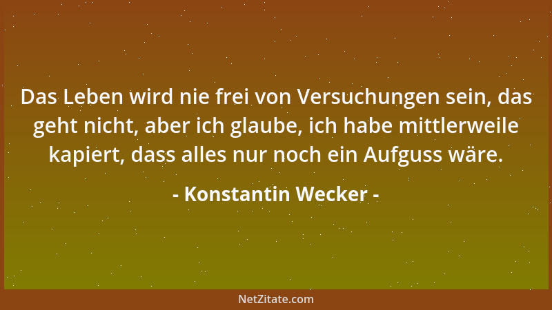 Konstantin Wecker - Das Leben wird nie frei von Versuchungen sein, das geht nicht, aber ich glaube, ich habe mittlerweile k...